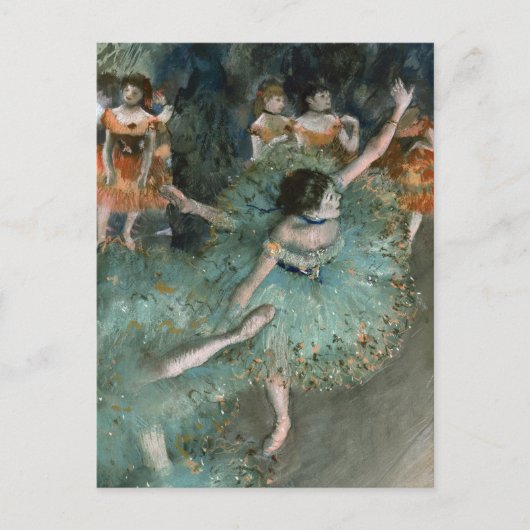 Schwänzender Tänzer, Tänzer in Grün | Edgar Degas Postkarte (Vorderseite)