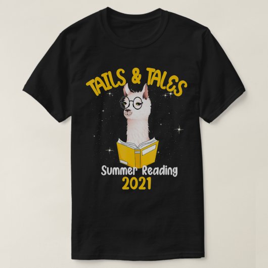 Schwanzes and Tales Summer Reading 2021 Llama Book T-Shirt (Design vorne)