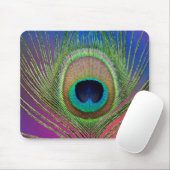 Schwanzfeder eines Pfaus Mousepad (Mit Mouse)