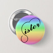 Schwanziger, farbiger Regenbogen Button (Vorne & Hinten)