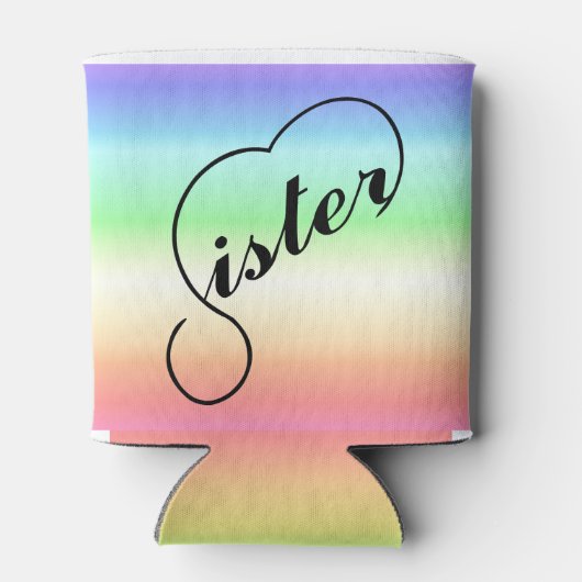 Schwanziger, farbiger Regenbogen Dosenkühler (Rückseite)