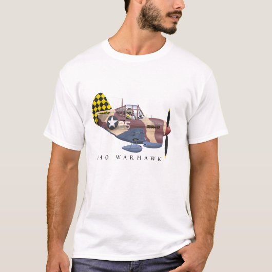 Schwanzt-stück des Schachbrett-P-40 T-Shirt (Vorderseite)