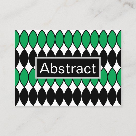 Schwargrün Abstrakt Visitenkarte (Vorderseite)