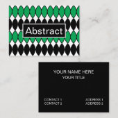 Schwargrün Abstrakt Visitenkarte (Vorne/Hinten)