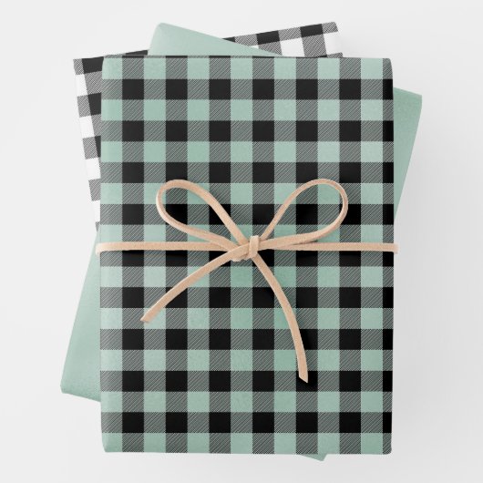 Schwargrün Kariert Geschenkpapier Set (Beispiel)