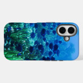 Schwarm blauer Diskusfische Unterwasserfoto Case-Mate iPhone Hülle (Rückseite (Horizontal))