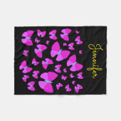 Schwarm der künstlerischen Schmetterlinge + Fleecedecke (Vorderseite (Horizontal))