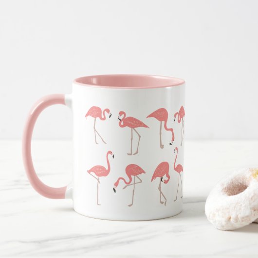 Schwarm Flamingos Tasse (Mit Donut)