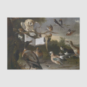 Schwarm musikalischer Vögel malend Seidenpapier
