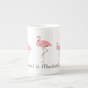 Schwarm rosa Flamingos benutzerdefinierter Name Porzellantasse