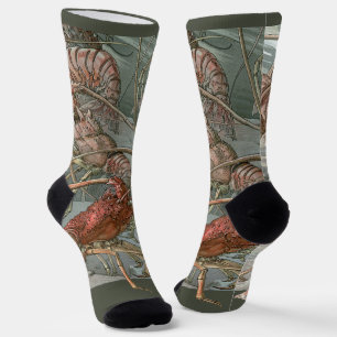 Schwarm von Hummern im Ozean, Vintage Art Nouveau Socken