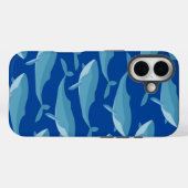 Schwarm von Walen Schwimmen Dunkelblau Case-Mate iPhone Hülle (Rückseite (Horizontal))
