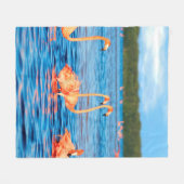 Schwärme von schönen rosa Flamingos im Celestun Fleecedecke (Vorderseite (Horizontal))