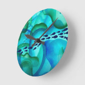Schwärmen der Fisch-Aquarelluhr Runde Wanduhr (Winkel)
