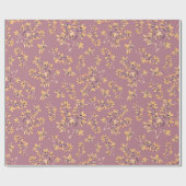 Schwarthorn verzweigt lila gelbes Wrapping Paper Geschenkpapier (Flach)