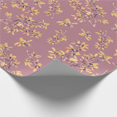 Schwarthorn verzweigt lila gelbes Wrapping Paper Geschenkpapier (Ecke)