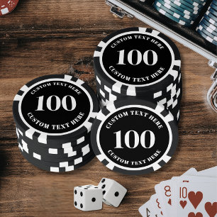 Schwarz 100 nummeriert pokerchips