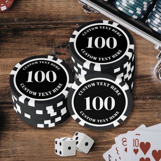 Schwarz 100 Nummeriert Pokerchips