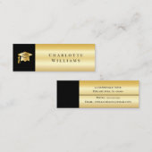 Schwarz 2023 | Gold Grad Cap Abschluss Einsteckkar Mini Visitenkarte (Vorne/Hinten)