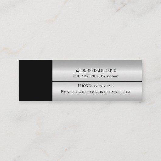 Schwarz 2024 |Einsteckkarte für Silver Grad Cap Ab Mini Visitenkarte (Rückseite)