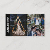 Schwarz 3 FotoCollage Beruflich Fotograf Visitenkarte (Vorderseite)