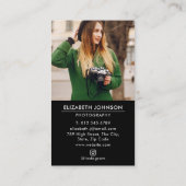 Schwarz 3 FotoCollage Moderne Fotografie Visitenkarte (Rückseite)