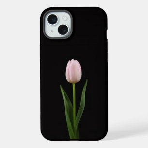 Schwarz 4 Luxe, Blassrosa Tulpe iPhone 15 Plus Hülle