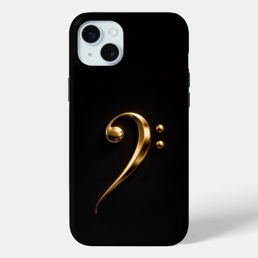Schwarz 4 Luxe, Golden Bass Clef iPhone 15 Plus Case-Mate iPhone Hülle (Rückseite)