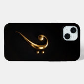 Schwarz 4 Luxe, Golden Bass Clef iPhone 15 Plus Case-Mate iPhone Hülle (Rückseite (Horizontal))
