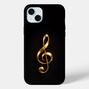 Schwarz 4 Luxe, Golden Violinschlüssel iPhone 15 P Case-Mate iPhone Hülle