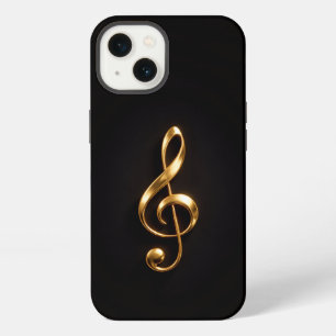 Schwarz 4 Luxe iPhone 13, Golden Violinschlüssel 13 Hülle