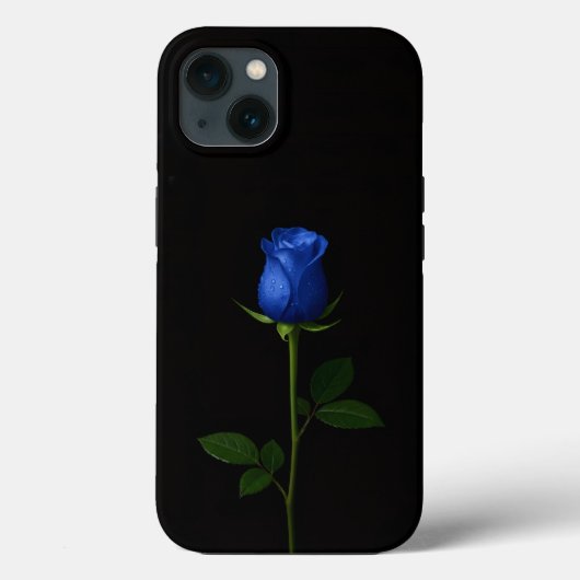 Schwarz 4 Luxe iPhone 13, Mitternachtsblau Rose Case-Mate iPhone Hülle (Rückseite)