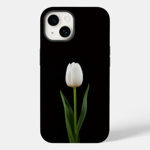 Schwarz 4 Luxe iPhone 14 Hülle, Perlenweiße Tulpe Case-Mate iPhone 14 Hülle