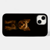 Schwarz 4 Luxe iPhone 14 Hülle Yorkshire Terrier (Rückseite (Horizontal))