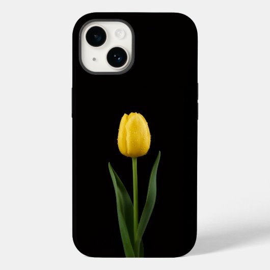 Schwarz 4 Luxe iPhone 14 Mate, Goldene Tulpe Case-Mate iPhone Hülle (Rückseite)