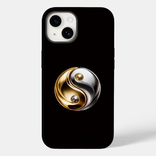 Schwarz 4 Luxe iPhone 14 Mate, Harmony Yin Yang Case-Mate iPhone Hülle (Rückseite)