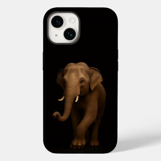 Schwarz 4 Luxe iPhone 14 Mate, Indischer Elefant Case-Mate iPhone Hülle (Rückseite)