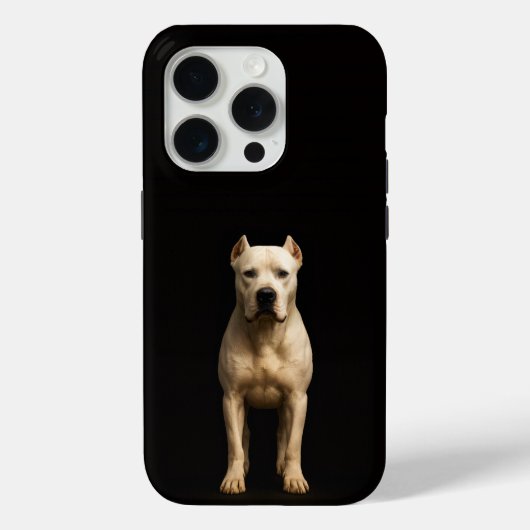 Schwarz 4 Luxe iPhone 15 Pro, Bold Dogo Argentino Case-Mate iPhone Hülle (Rückseite)