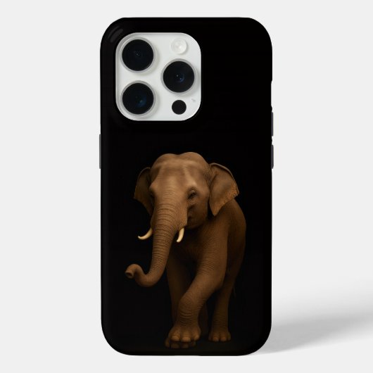 Schwarz 4 Luxe iPhone 15 Pro Mate, Indischer Elefa Case-Mate iPhone Hülle (Rückseite)