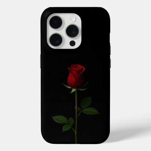 Schwarz 4 Luxe iPhone 15 Pro Mate Samtrote Rose Case-Mate iPhone Hülle (Rückseite)