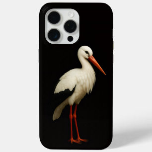 Schwarz 4 Luxe iPhone 15 Pro Max, Anmutiger Storch Case-Mate iPhone Hülle