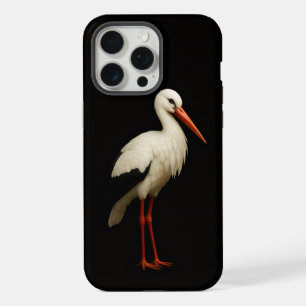 Schwarz 4 Luxe iPhone 15 Pro Max, Anmutiger Storch Max Hülle