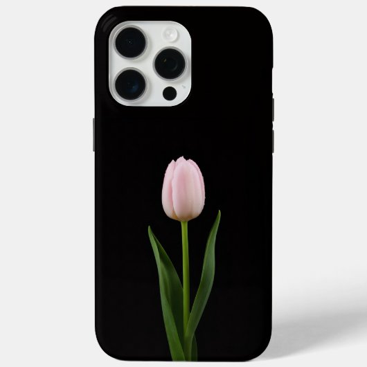 Schwarz 4 Luxe iPhone 15 Pro Max, Blush Pink Tulpe Case-Mate iPhone Hülle (Rückseite)