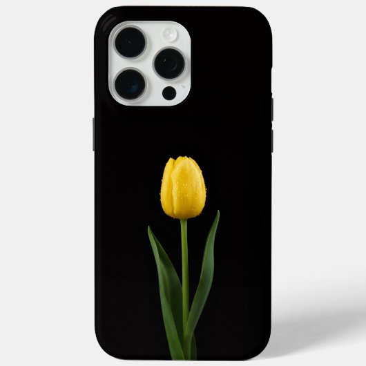 Schwarz 4 Luxe iPhone 15 Pro Max, Goldene Tulpe Case-Mate iPhone Hülle (Rückseite)