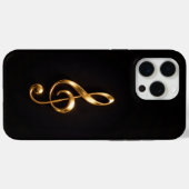 Schwarz 4 Luxe iPhone 15 Pro Max, Goldener Violins Case-Mate iPhone Hülle (Rückseite (Horizontal))