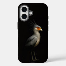 Schwarz 4 Luxe iPhone 16 Hülle, Sekretärvogel