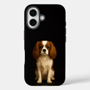 Schwarz 4 Luxe iPhone 16 Mate, Cavalier King Charl Hülle