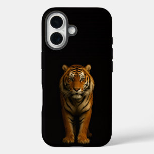 Schwarz 4 Luxe iPhone 16 Mate, Edler Tiger Hülle