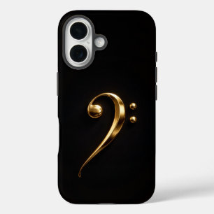 Schwarz 4 Luxe iPhone 16 Mate, goldener Violinschl Hülle