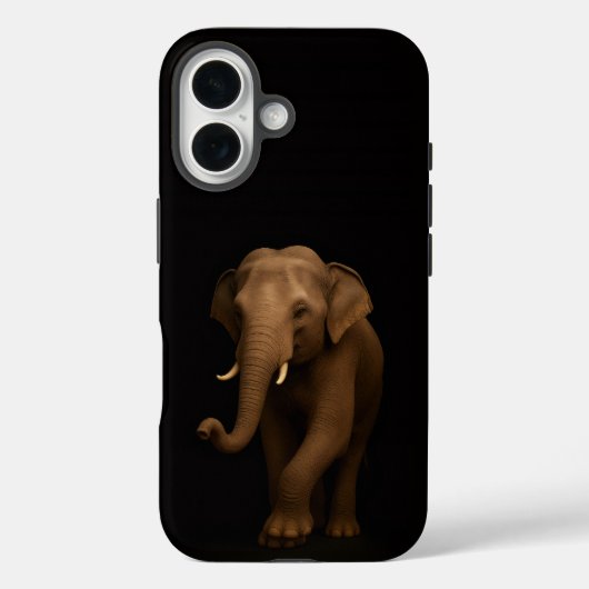 Schwarz 4 Luxe iPhone 16 Mate, Indischer Elefant Case-Mate iPhone Hülle (Rückseite)